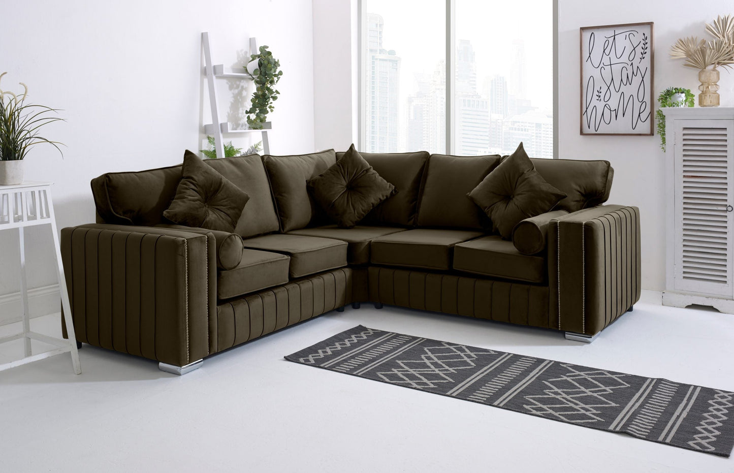 Elara Corner Fullback - 2c2 + Extra Cushions - Sofa Scape UK
