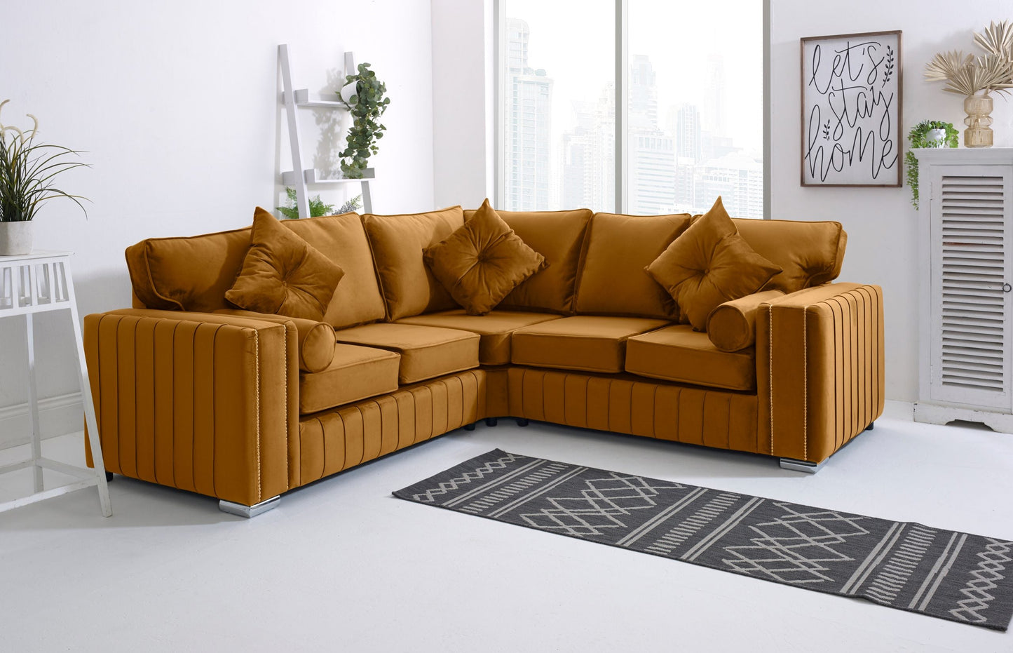 Elara Corner Fullback - 2c2 + Extra Cushions - Sofa Scape UK