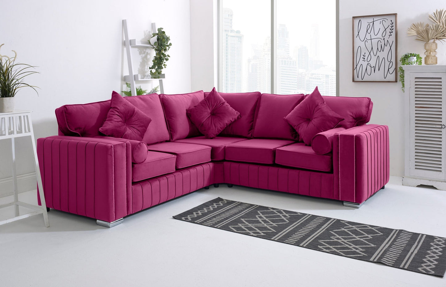 Elara Corner Fullback - 2c2 + Extra Cushions - Sofa Scape UK