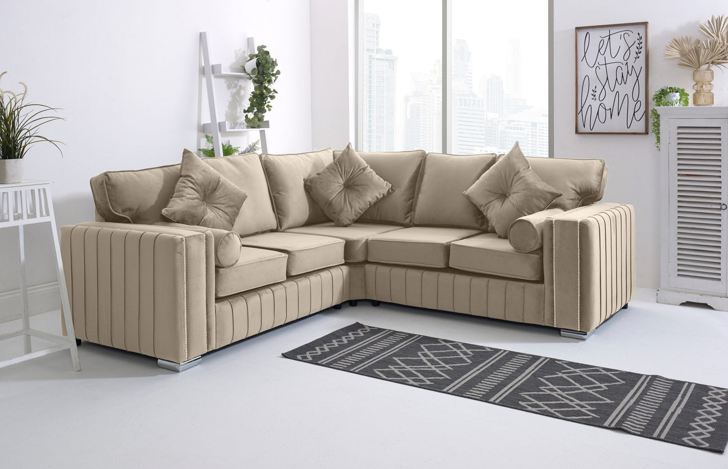 Elara Corner Fullback - 2c2 + Extra Cushions - Sofa Scape UK