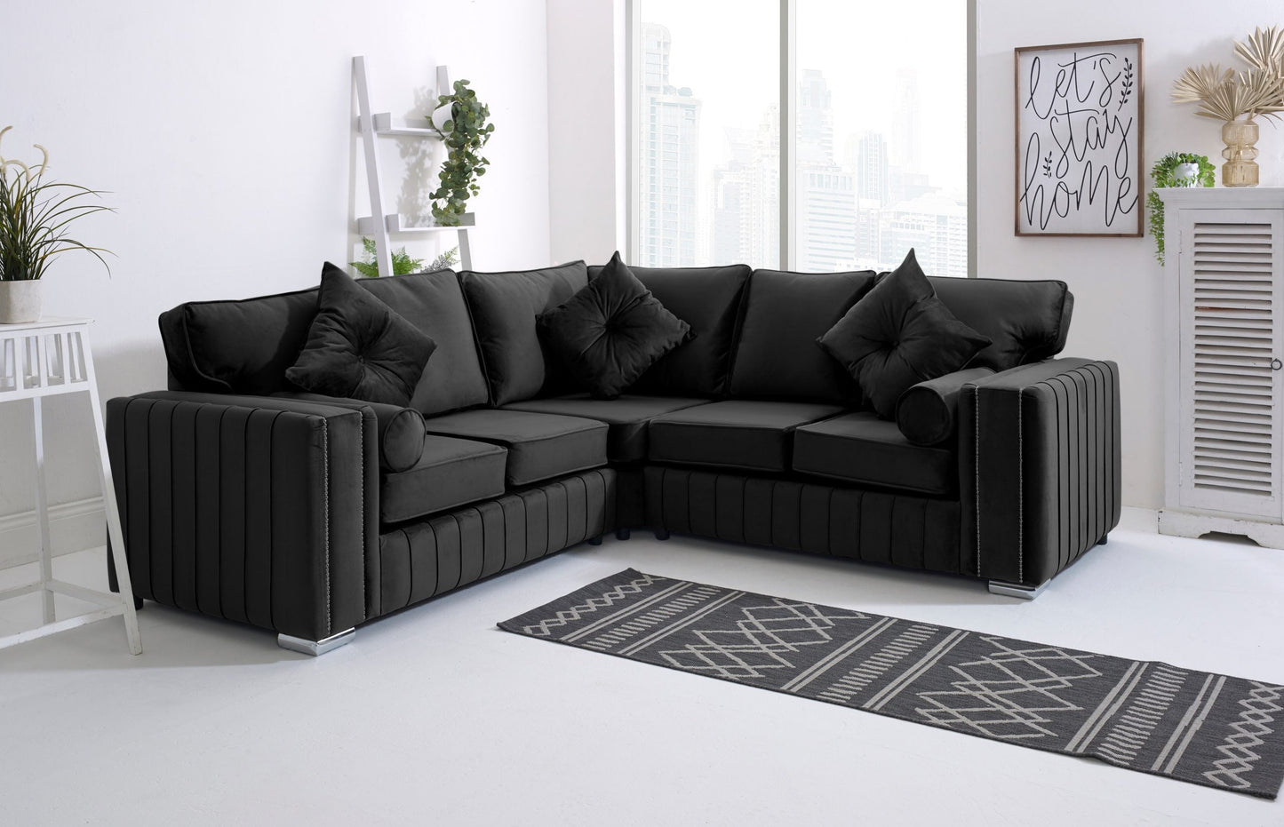 Elara Corner Fullback - 2c2 + Extra Cushions - Sofa Scape UK