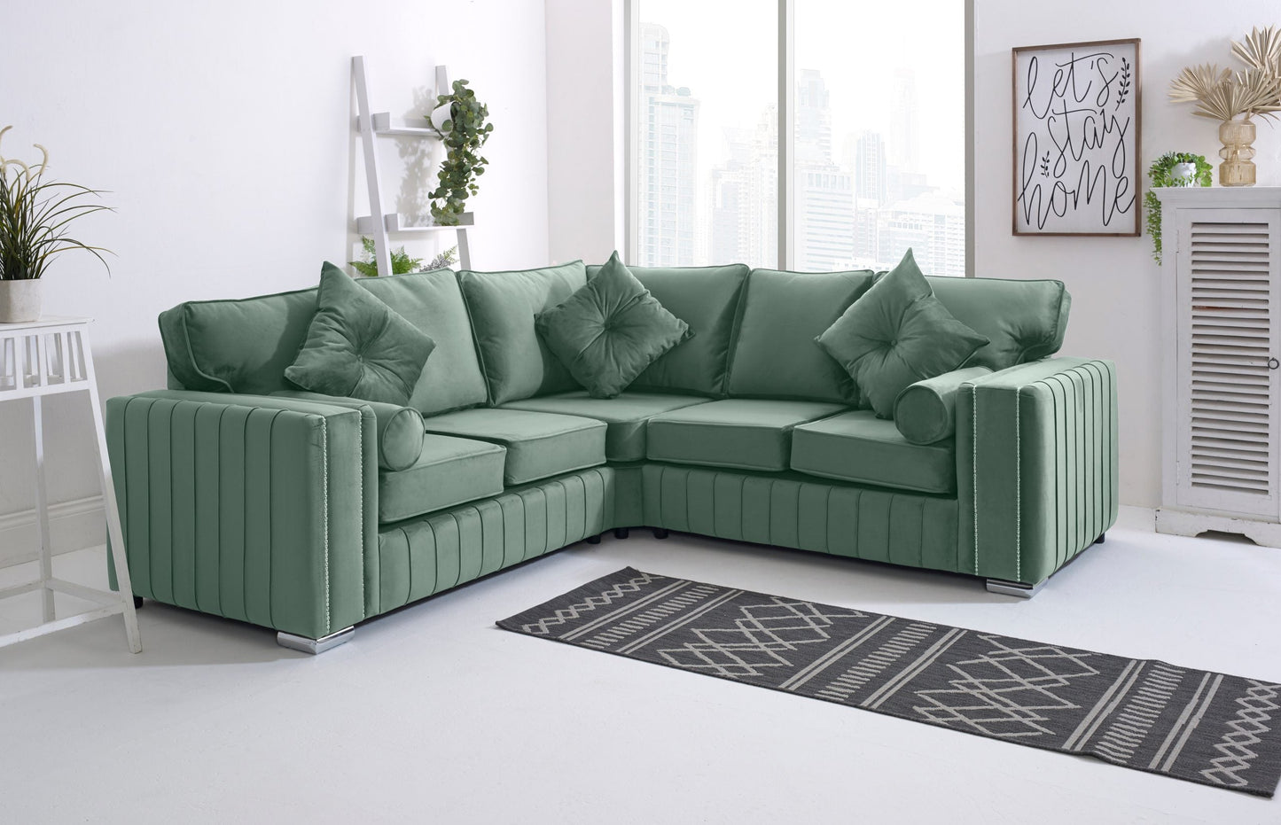 Elara Corner Fullback - 2c2 + Extra Cushions - Sofa Scape UK