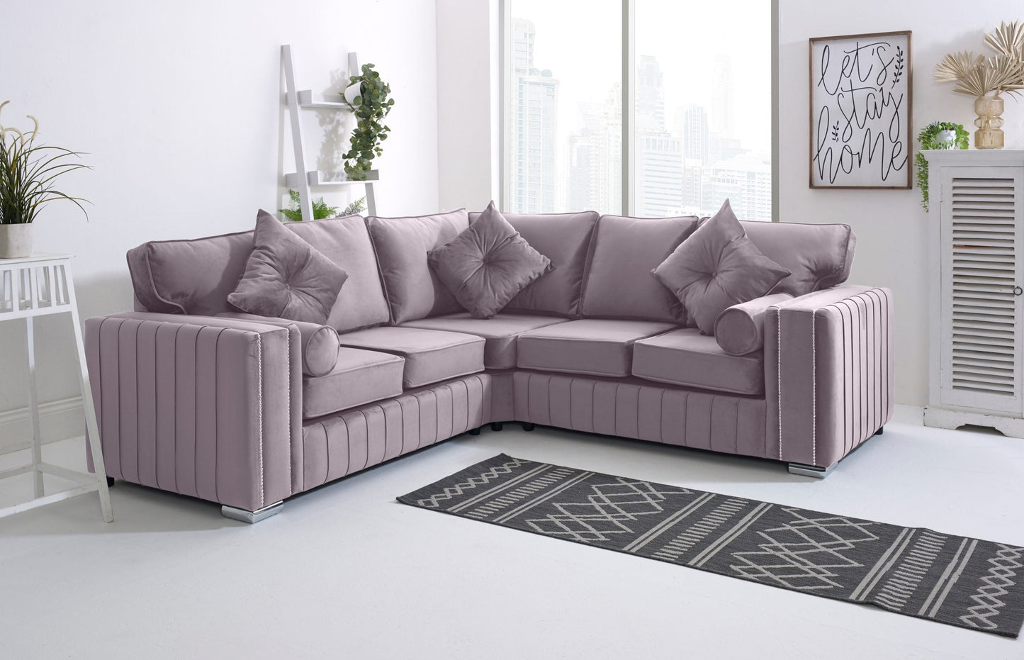 Elara Corner Fullback - 2c2 + Extra Cushions - Sofa Scape UK