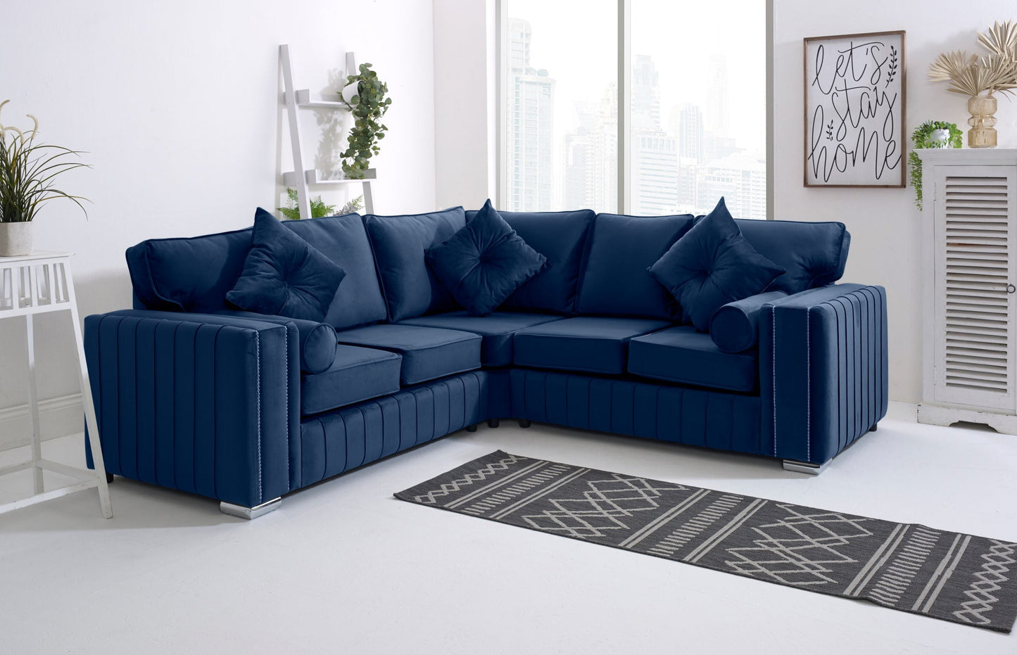 Elara Corner Fullback - 2c2 + Extra Cushions - Sofa Scape UK