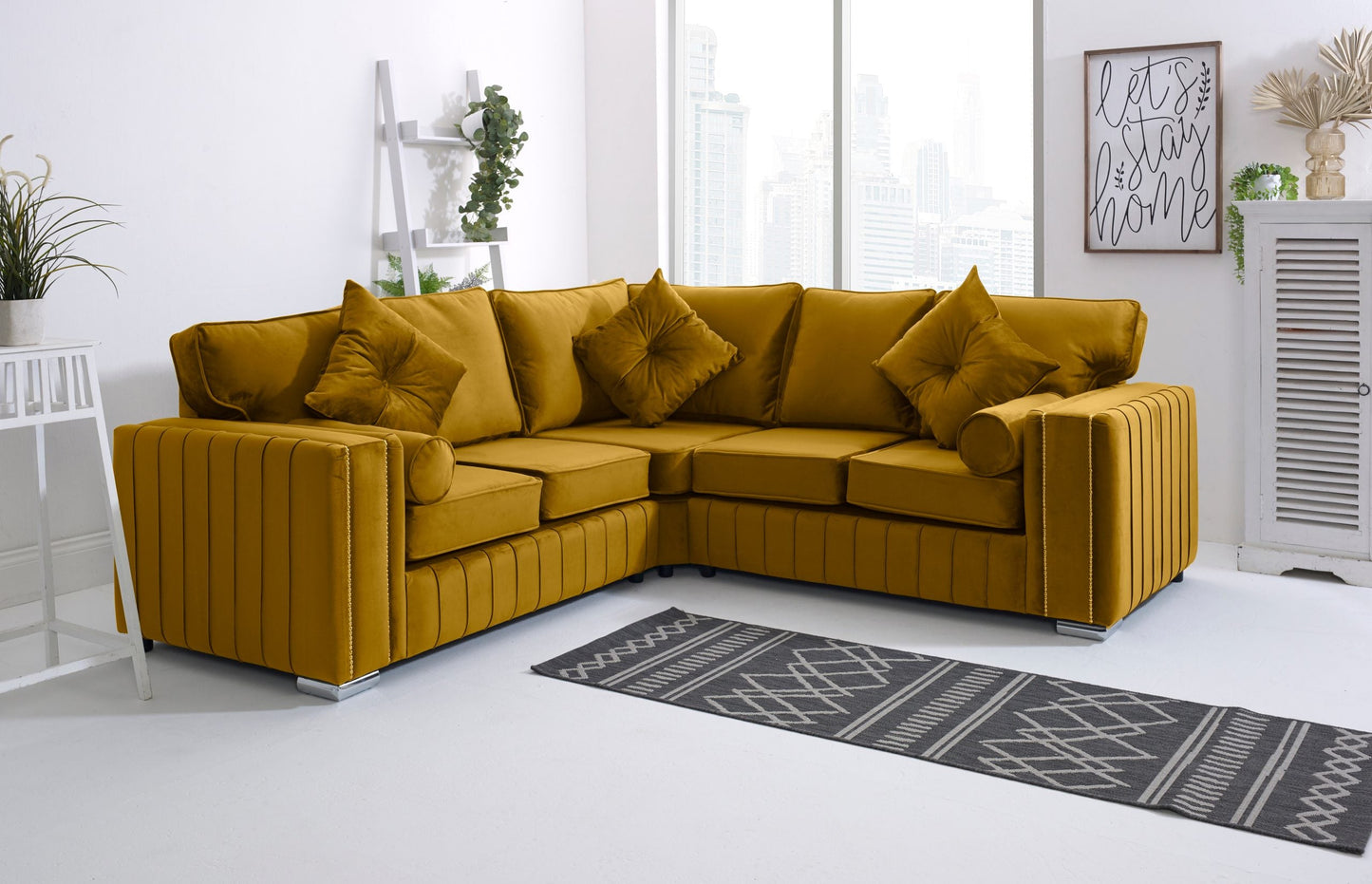 Elara Corner Fullback - 2c2 + Extra Cushions - Sofa Scape UK