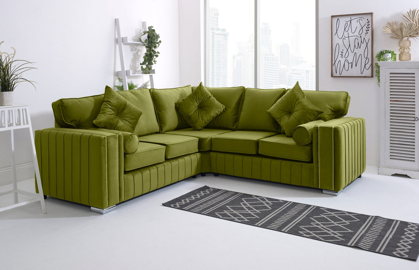 Elara Corner Fullback - 2c2 + Extra Cushions - Sofa Scape UK
