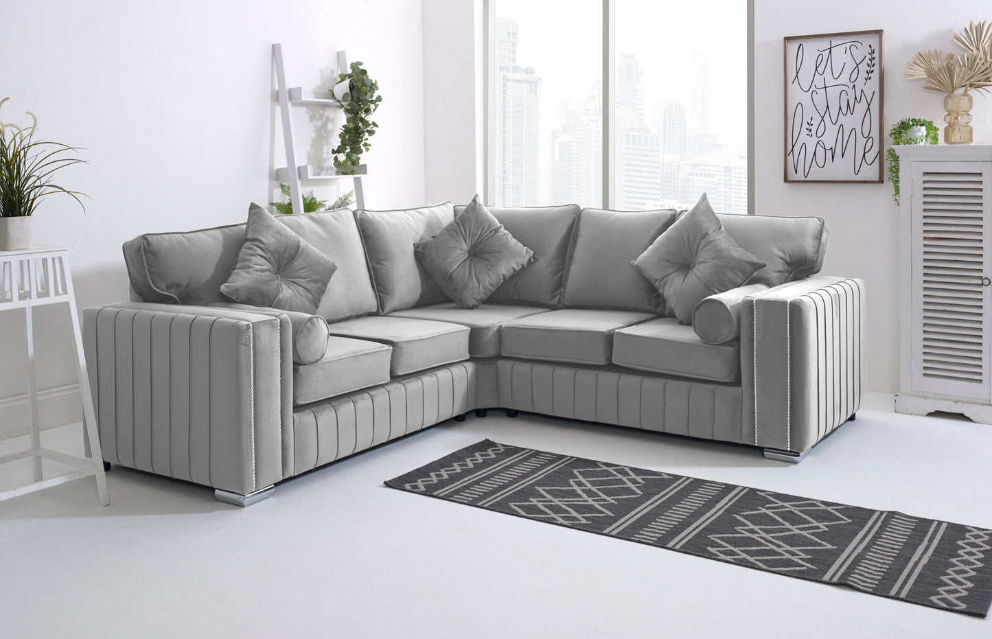 Elara Corner Fullback - 2c2 + Extra Cushions - Sofa Scape UK