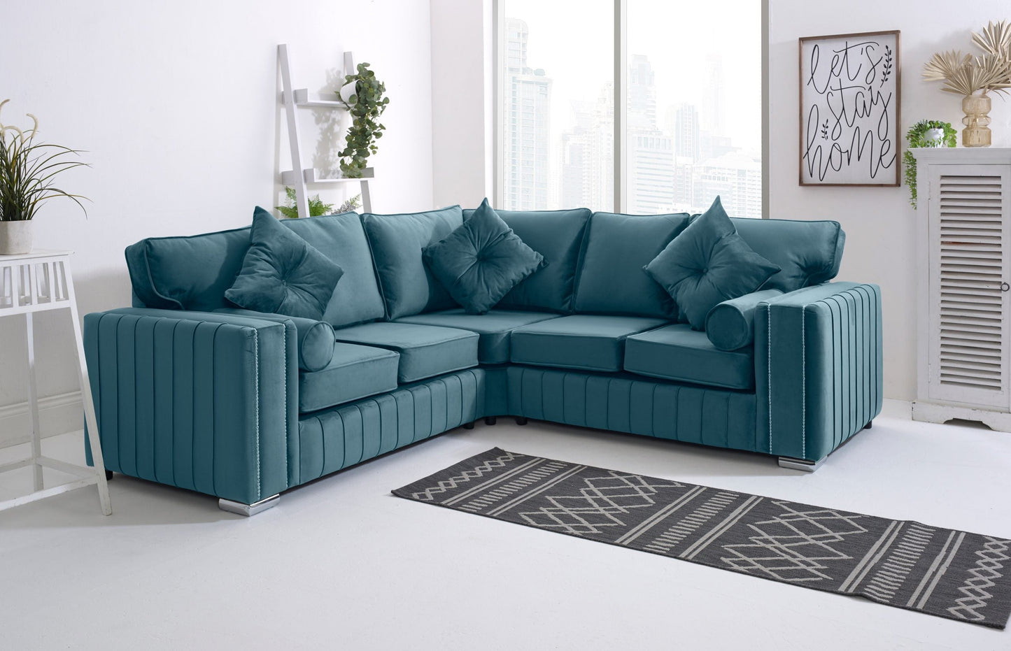 Elara Corner Fullback - 2c2 + Extra Cushions - Sofa Scape UK