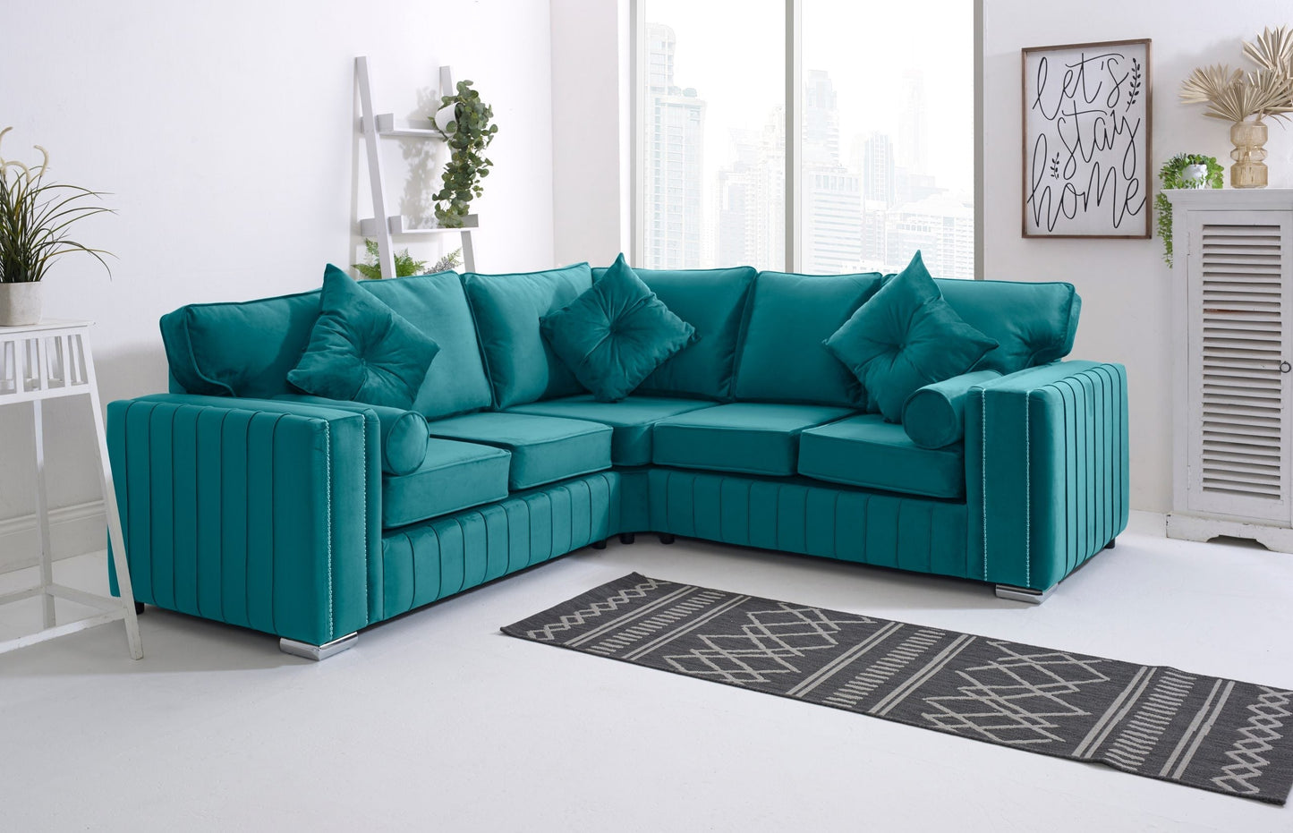 Elara Corner Fullback - 2c2 + Extra Cushions - Sofa Scape UK