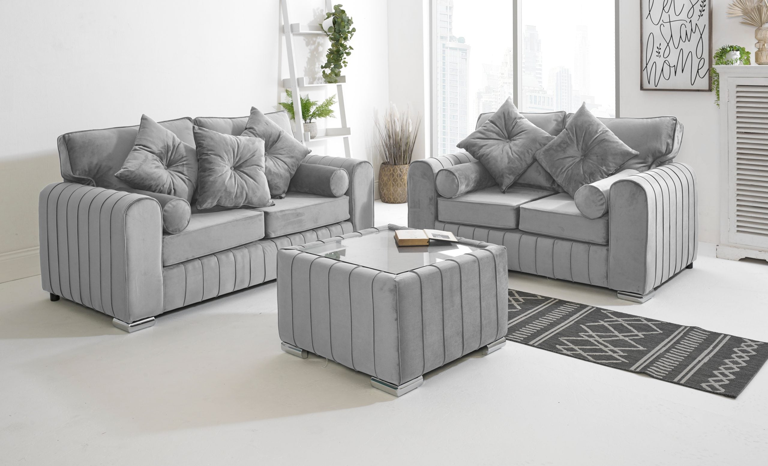 Serena 3+2 Fullback + Extra Cushions - Sofa Scape UK