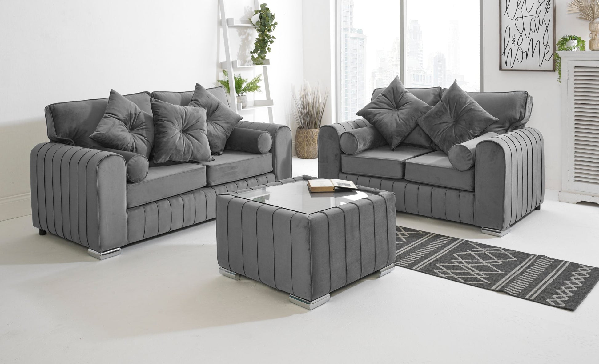 Serena 3+2 Fullback + Extra Cushions - Sofa Scape UK