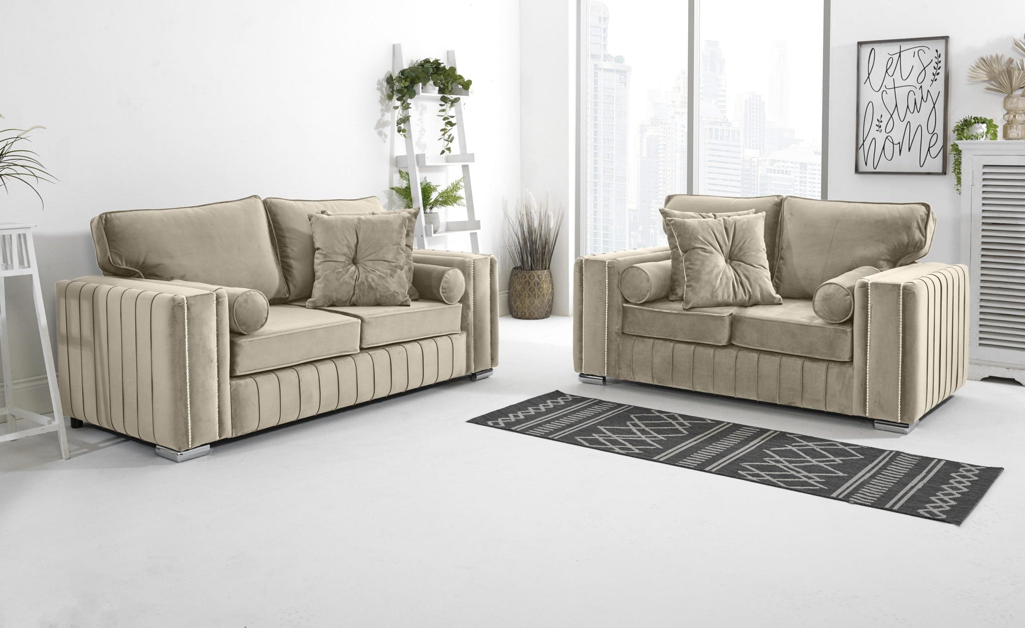 Elara 3+2 Fullback + Extra Cushions - Sofa Scape UK