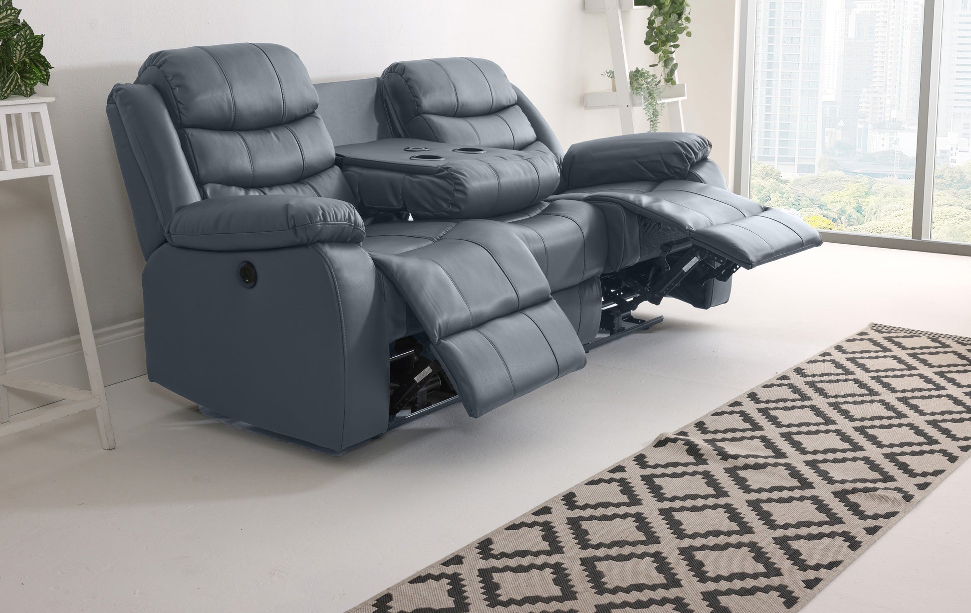 3 Seater Aurelia Leather Electric Recliner - Sofa Scape UK