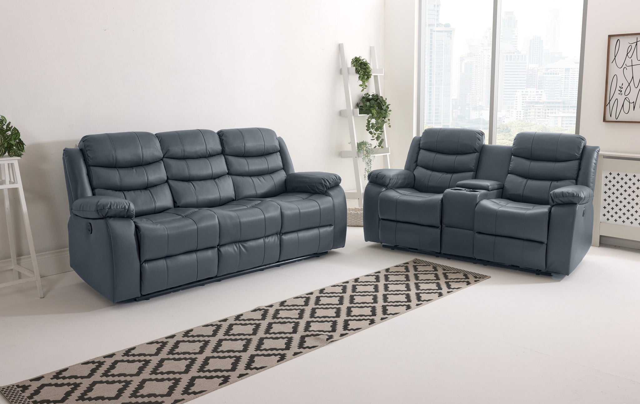 3+2 Aurelia Leather Electric  Recliner - Sofa Scape UK
