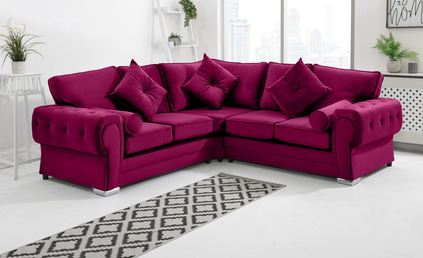 Lucera Plush Corner Fullback + Extra Cushions