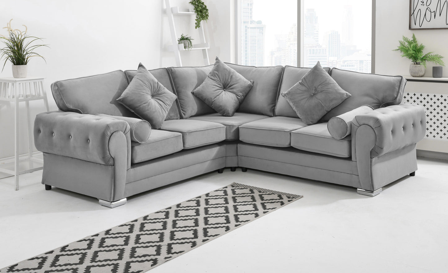 Lucera Plush Corner Fullback + Extra Cushions