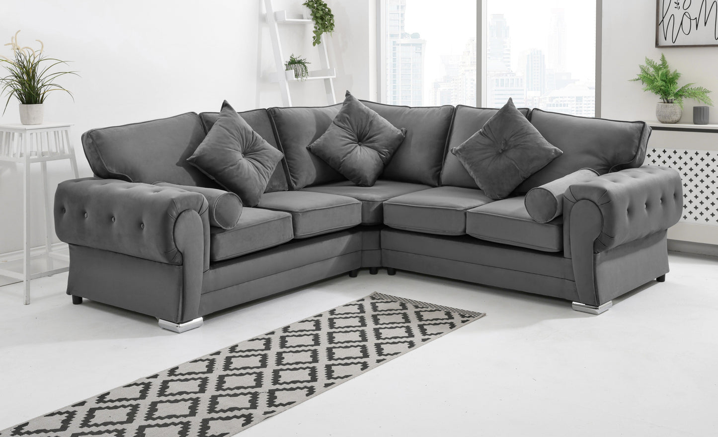 Lucera Plush Corner Fullback + Extra Cushions