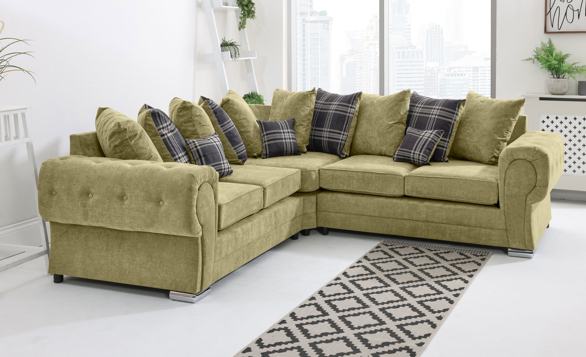 Lucera Chenile Corner Scatterback - Sofa Scape UK