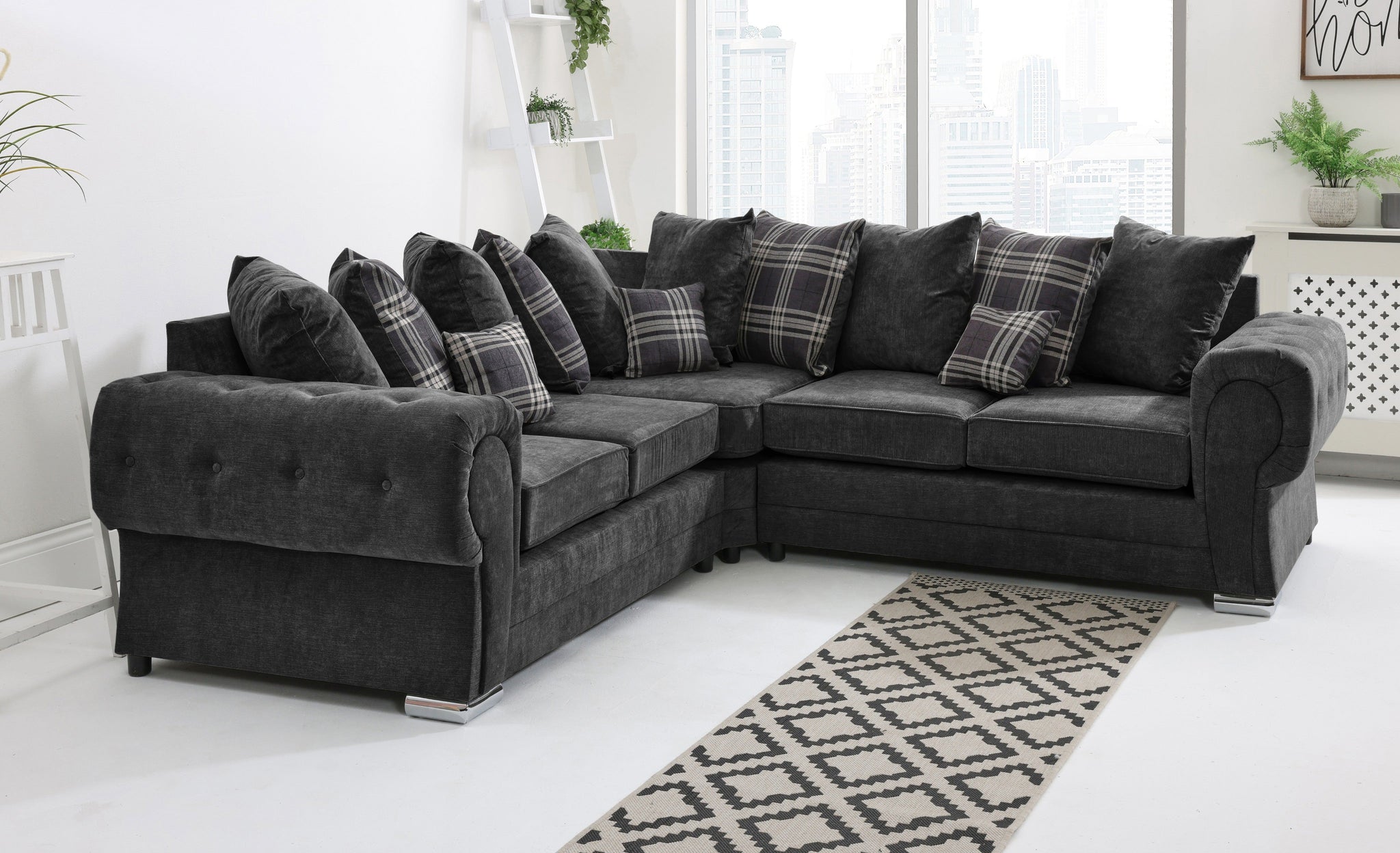 Lucera Chenile Corner Scatterback - Sofa Scape UK