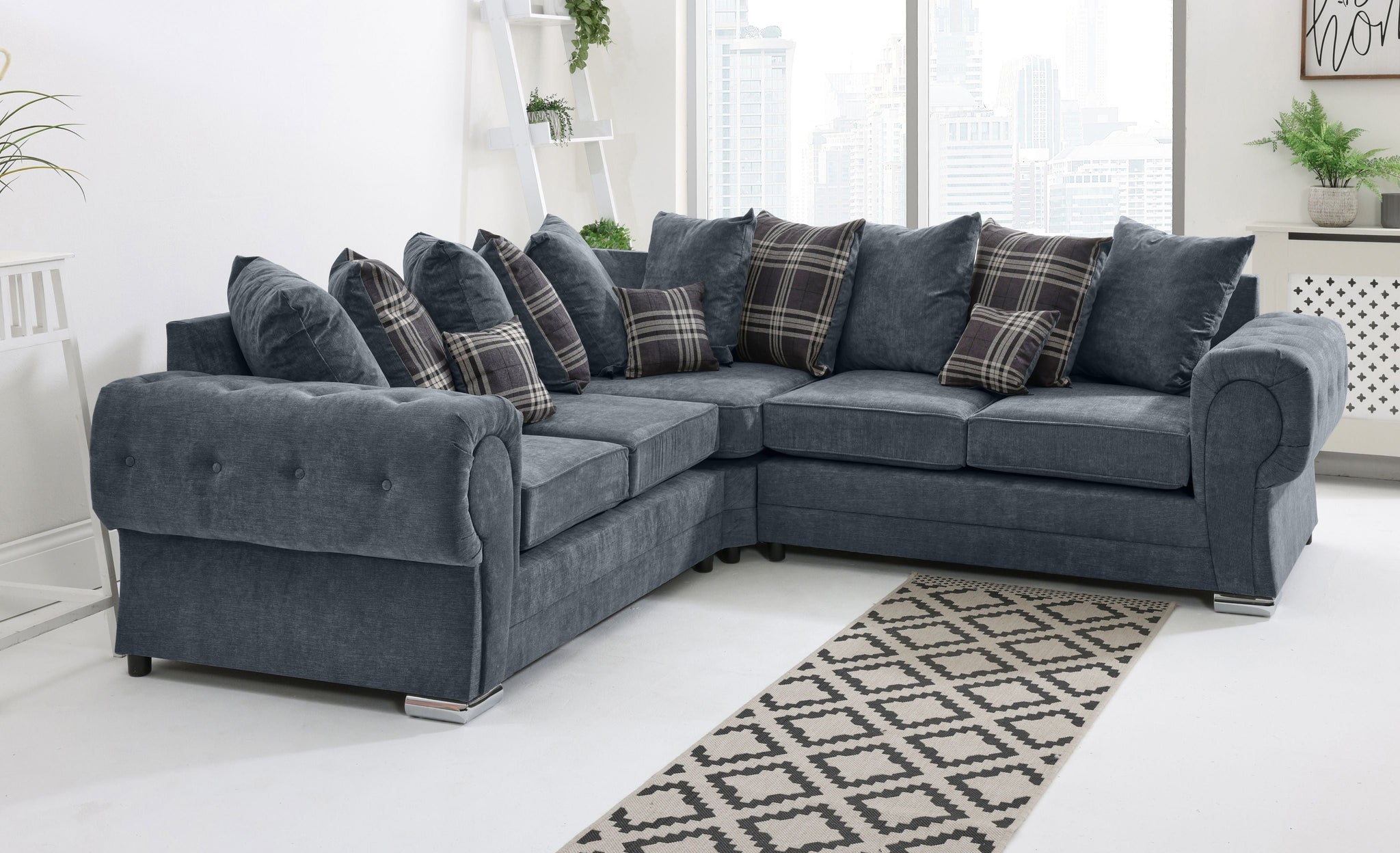 Lucera Chenile Corner Scatterback - Sofa Scape UK