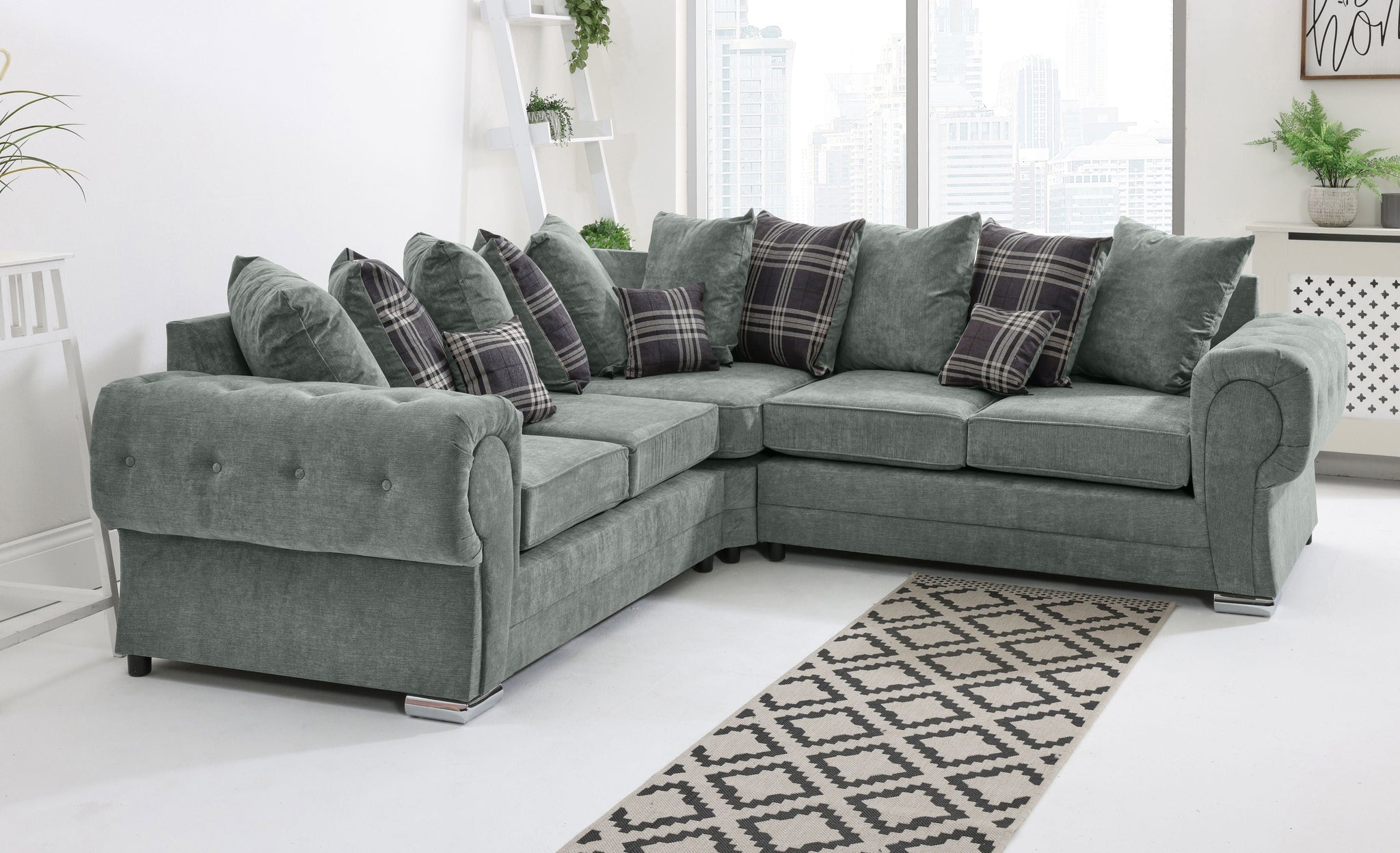 Lucera Chenile Corner Scatterback - Sofa Scape UK