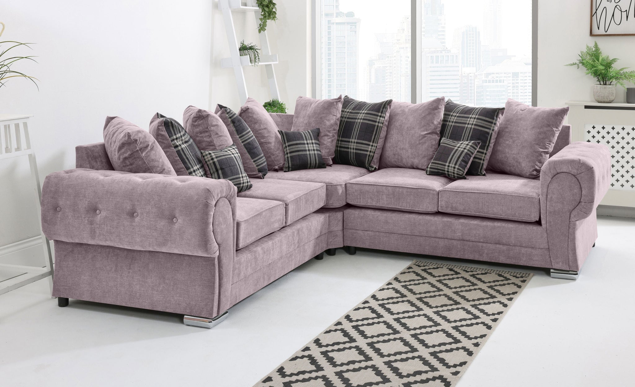 Lucera Chenile Corner Scatterback - Sofa Scape UK