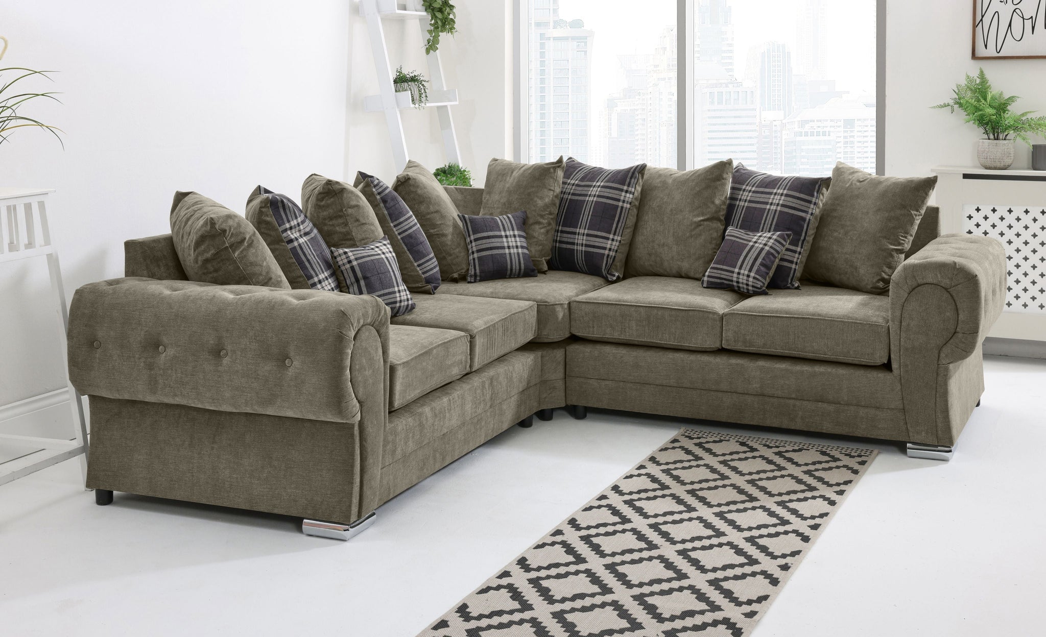 Lucera Chenile Corner Scatterback - Sofa Scape UK