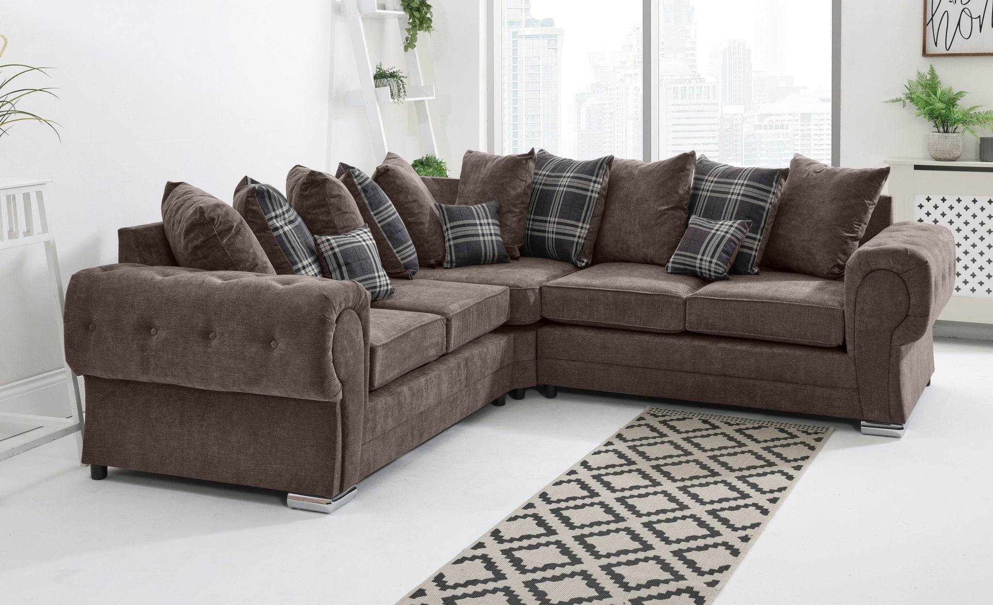 Lucera Chenile Corner Scatterback - Sofa Scape UK