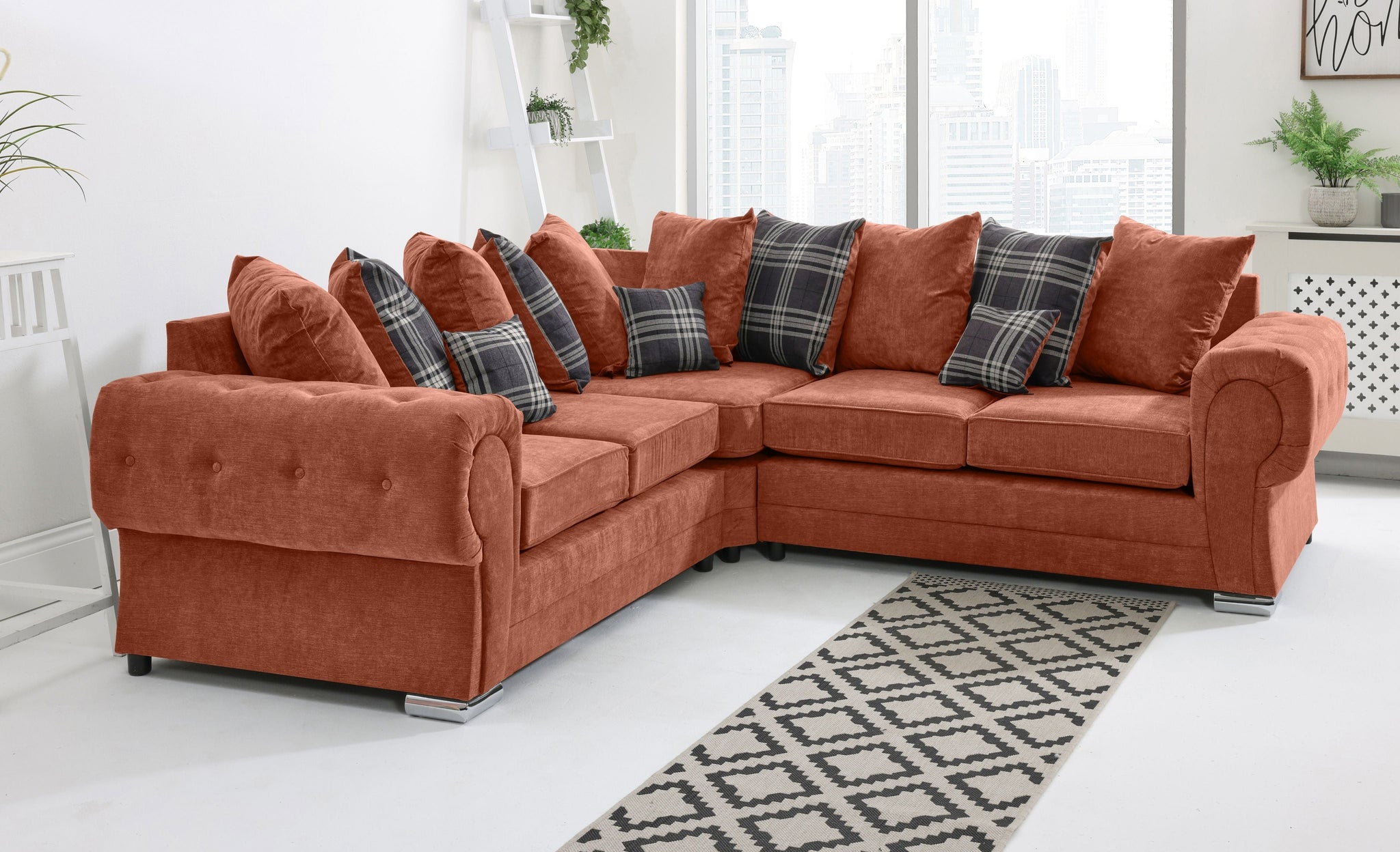 Lucera Chenile Corner Scatterback - Sofa Scape UK