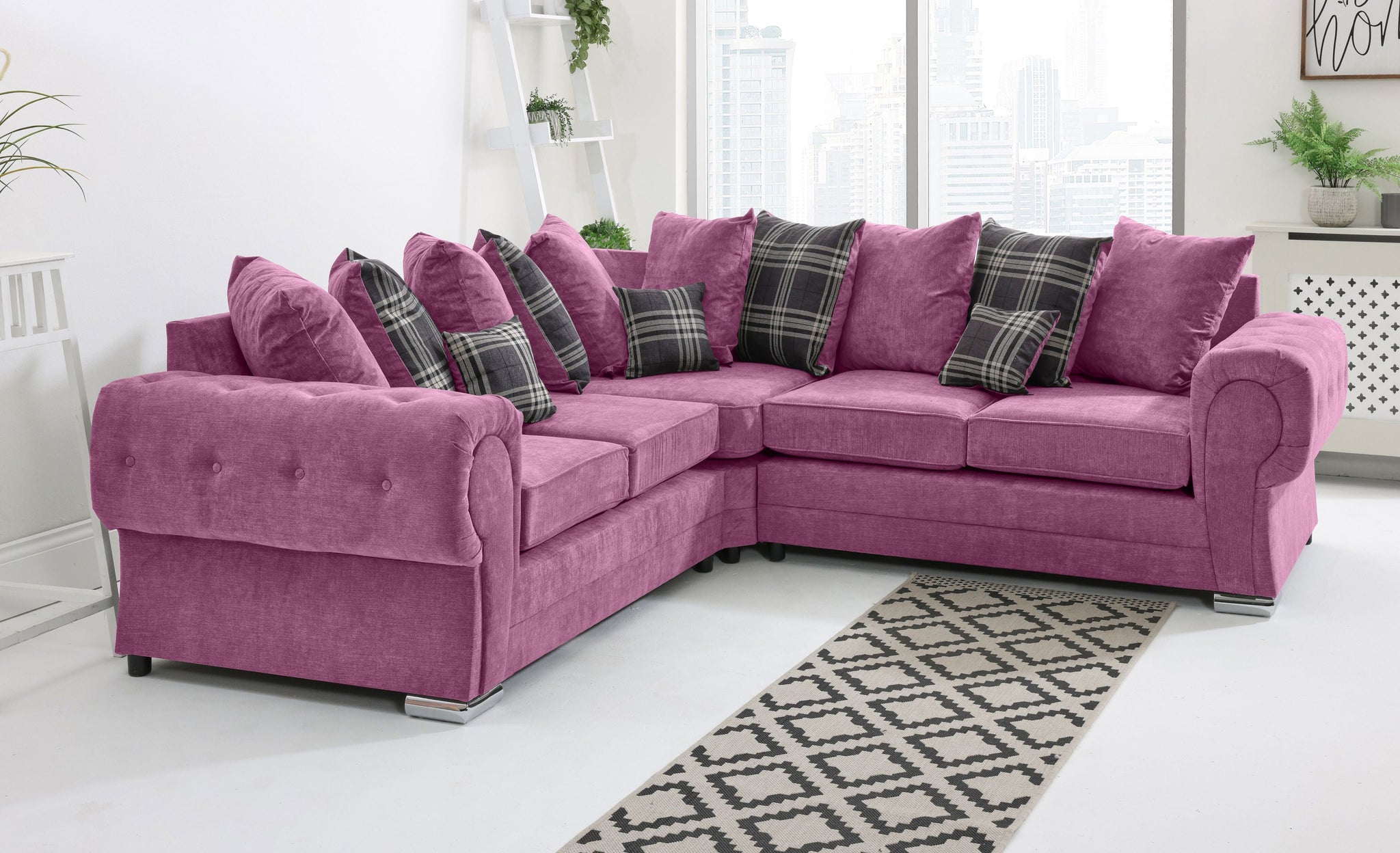 Lucera Chenile Corner Scatterback - Sofa Scape UK