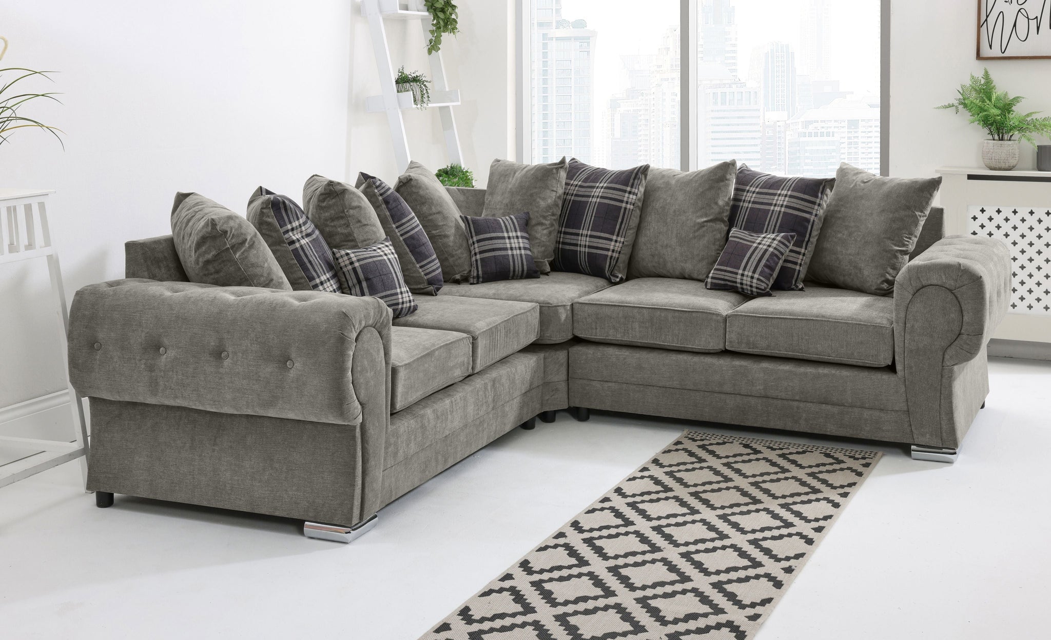 Lucera Chenile Corner Scatterback - Sofa Scape UK