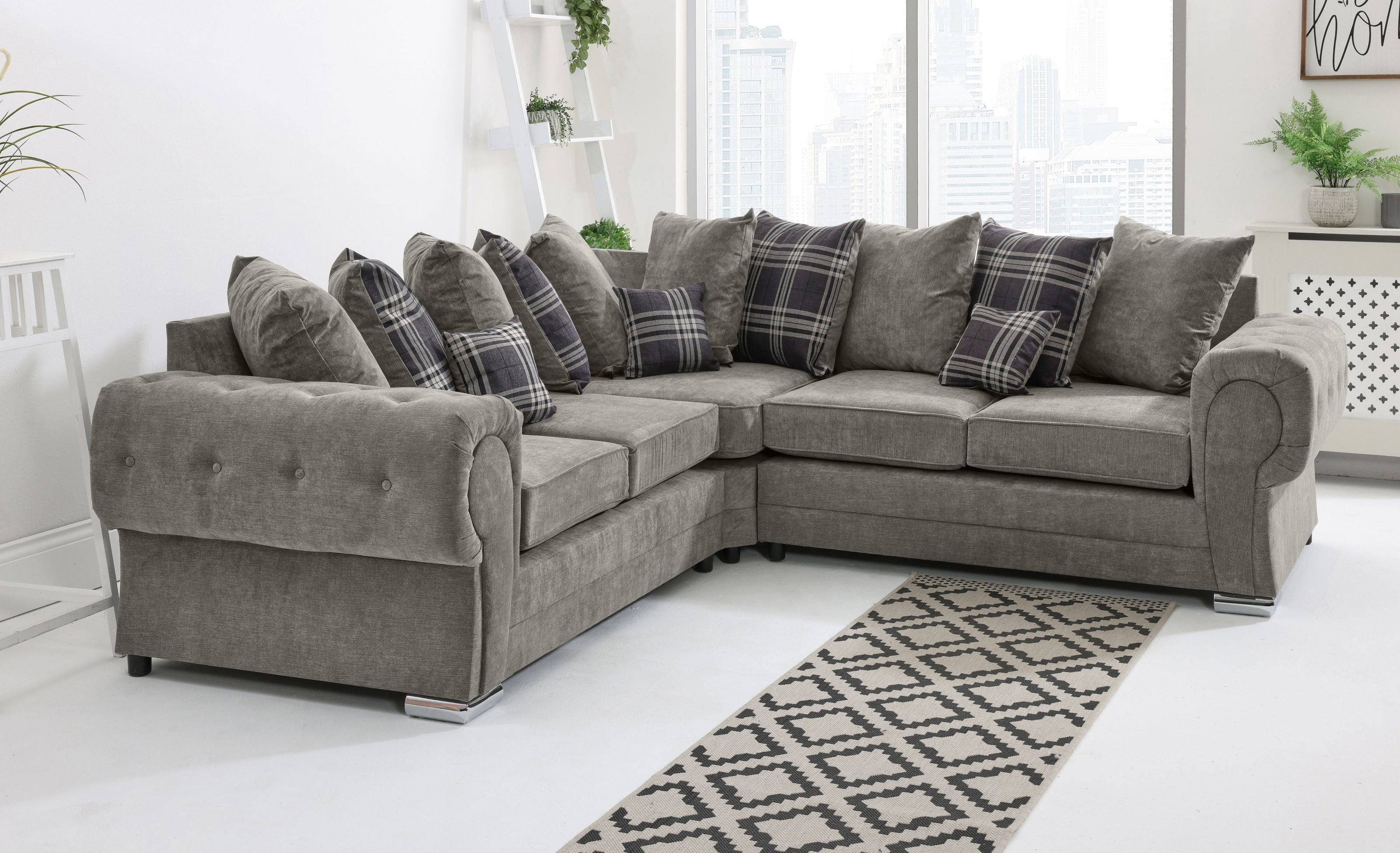 Lucera Chenile Corner Scatterback - Sofa Scape UK