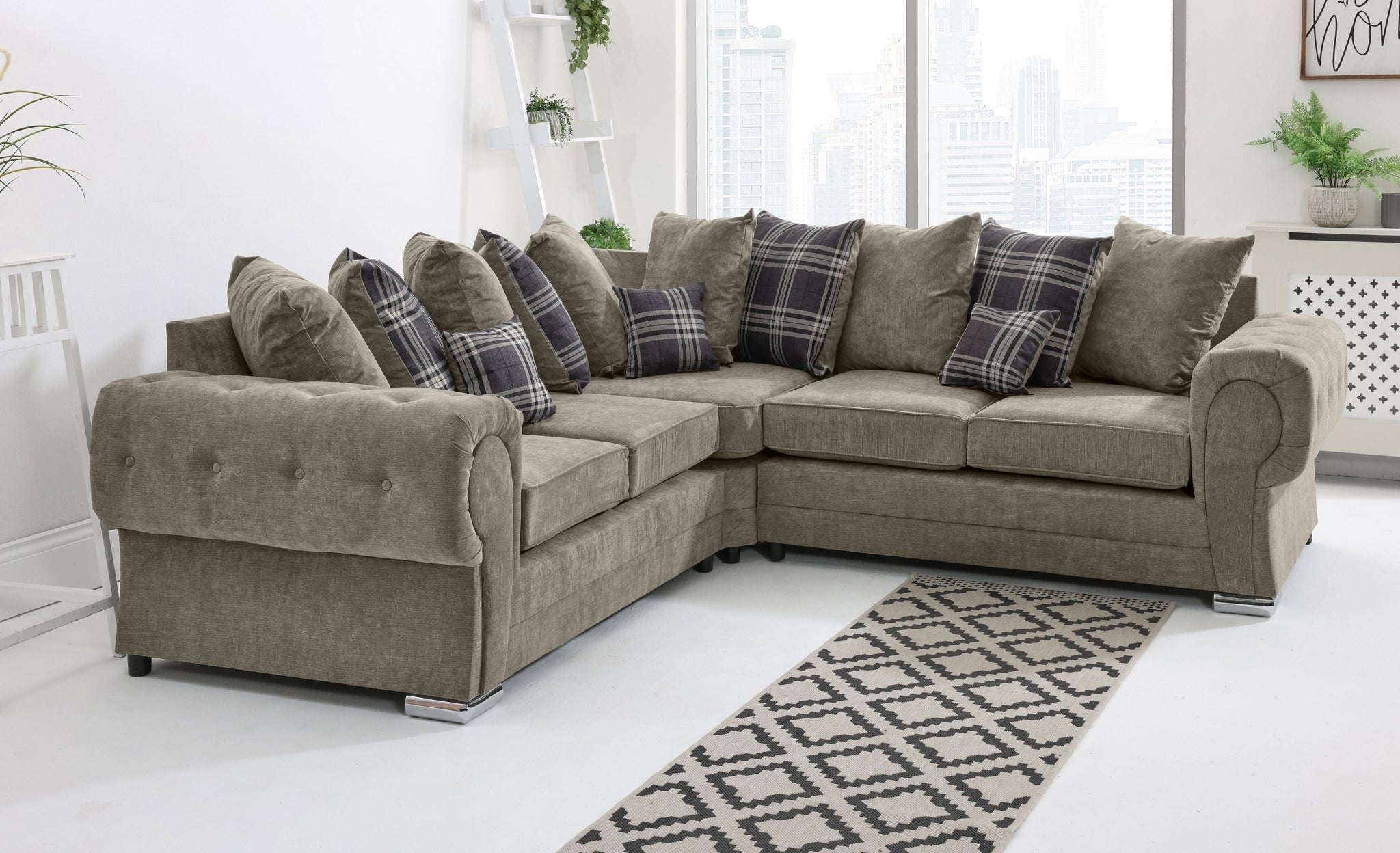 Lucera Chenile Corner Scatterback - Sofa Scape UK
