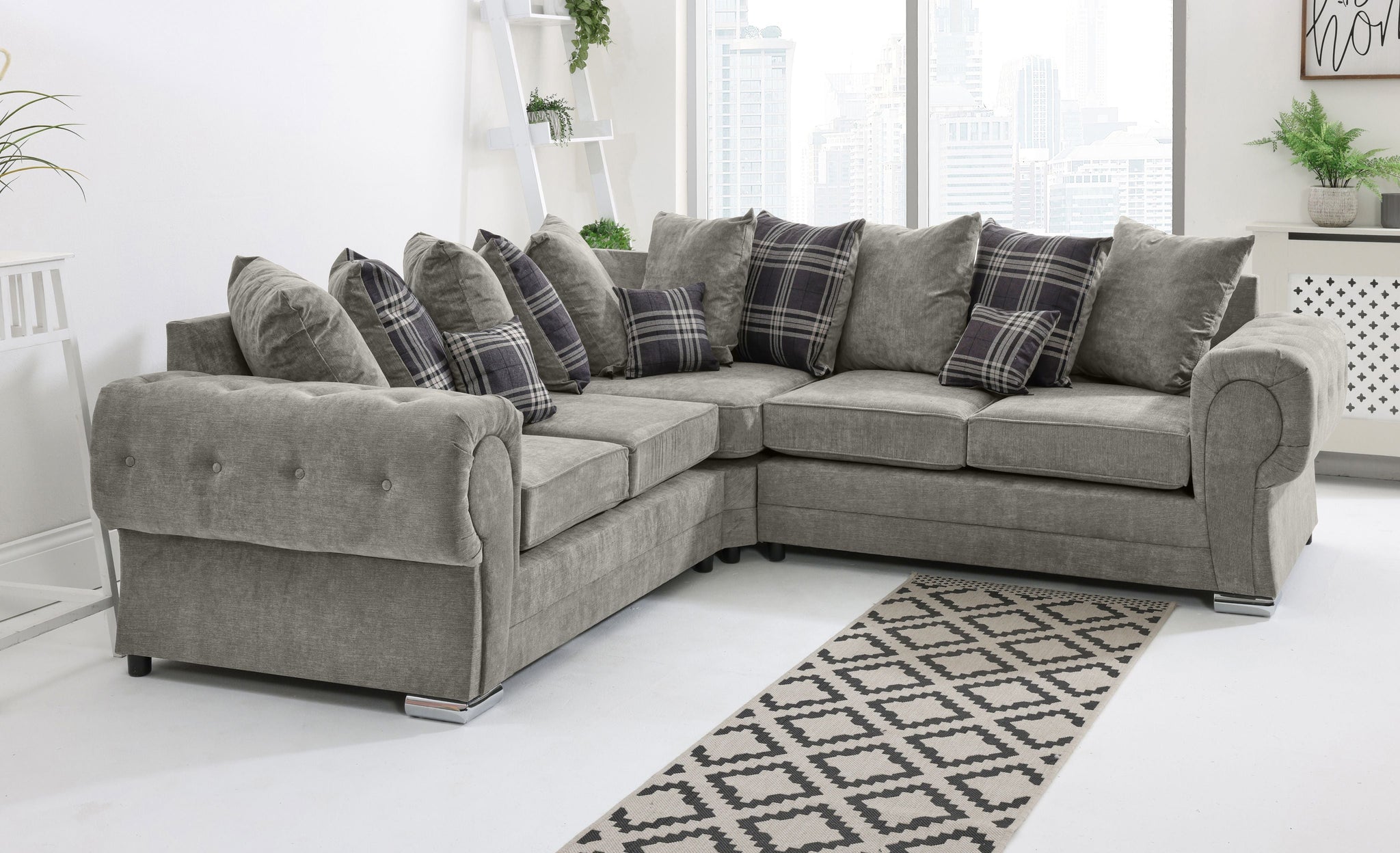 Lucera Chenile Corner Scatterback - Sofa Scape UK