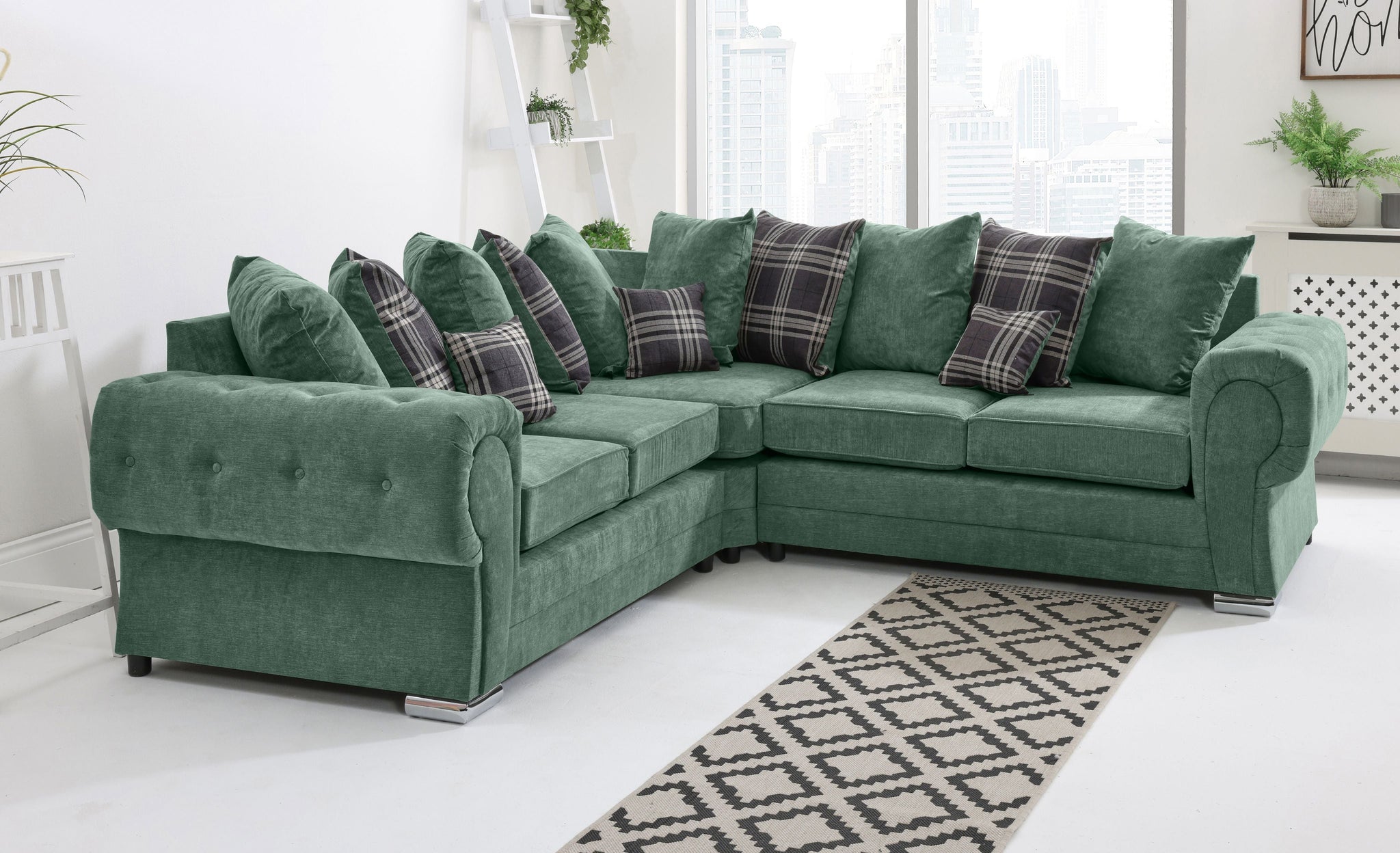 Lucera Chenile Corner Scatterback - Sofa Scape UK