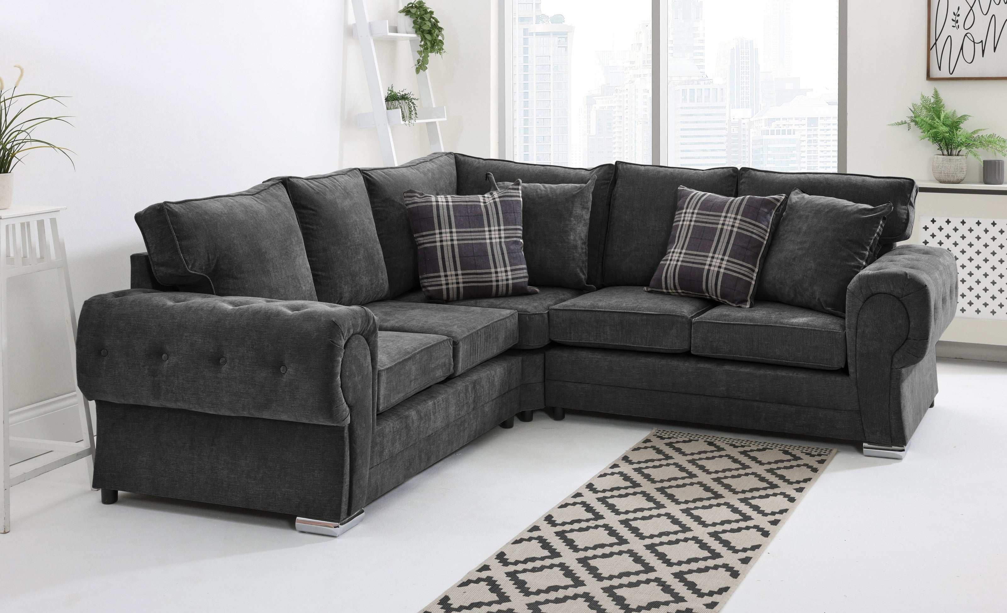 Lucera Chenile Corner Fullback + Extra Cushions - Sofa Scape UK