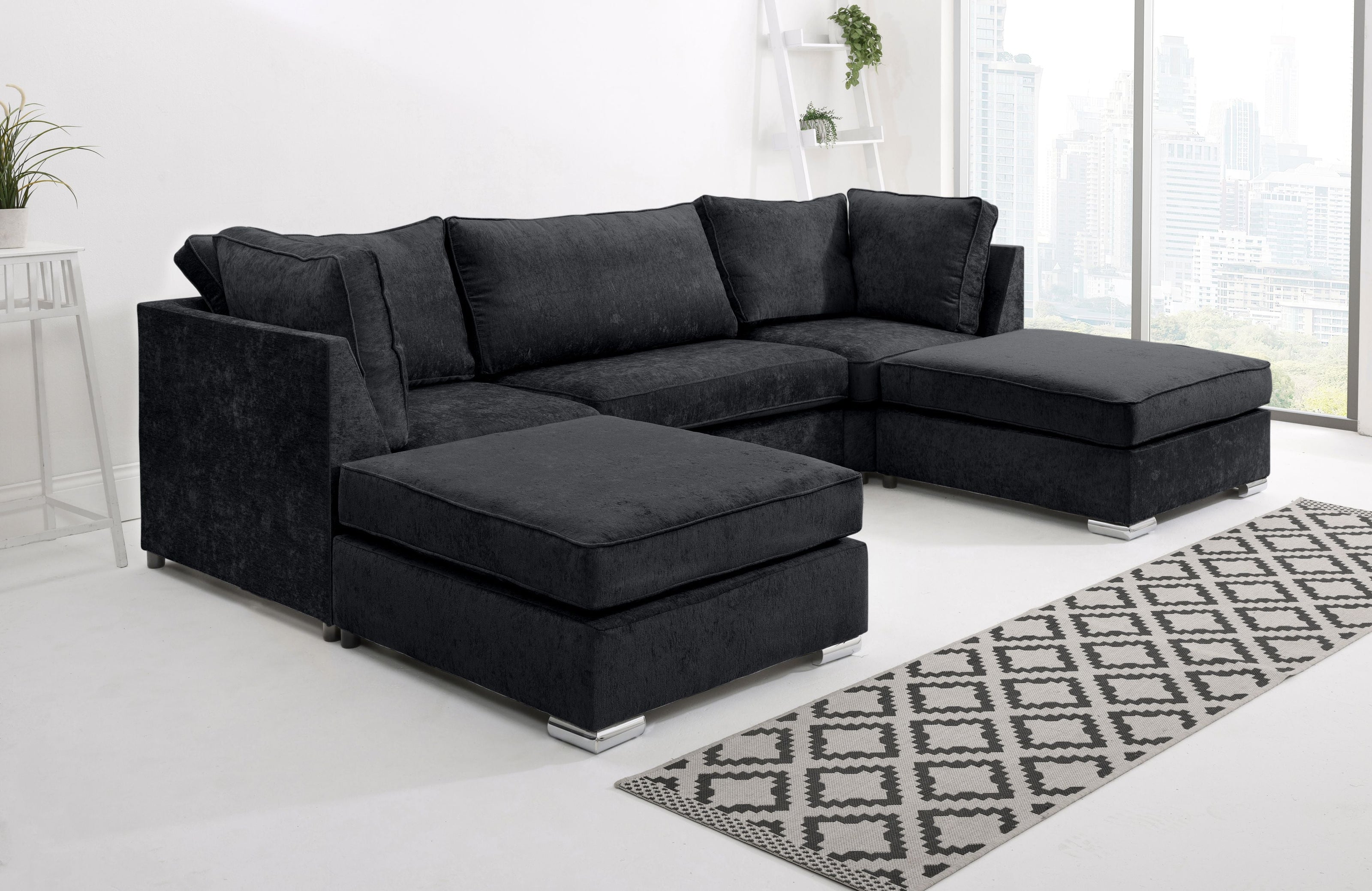 Zenith Chenile U Shape Fullback - Sofa Scape UK