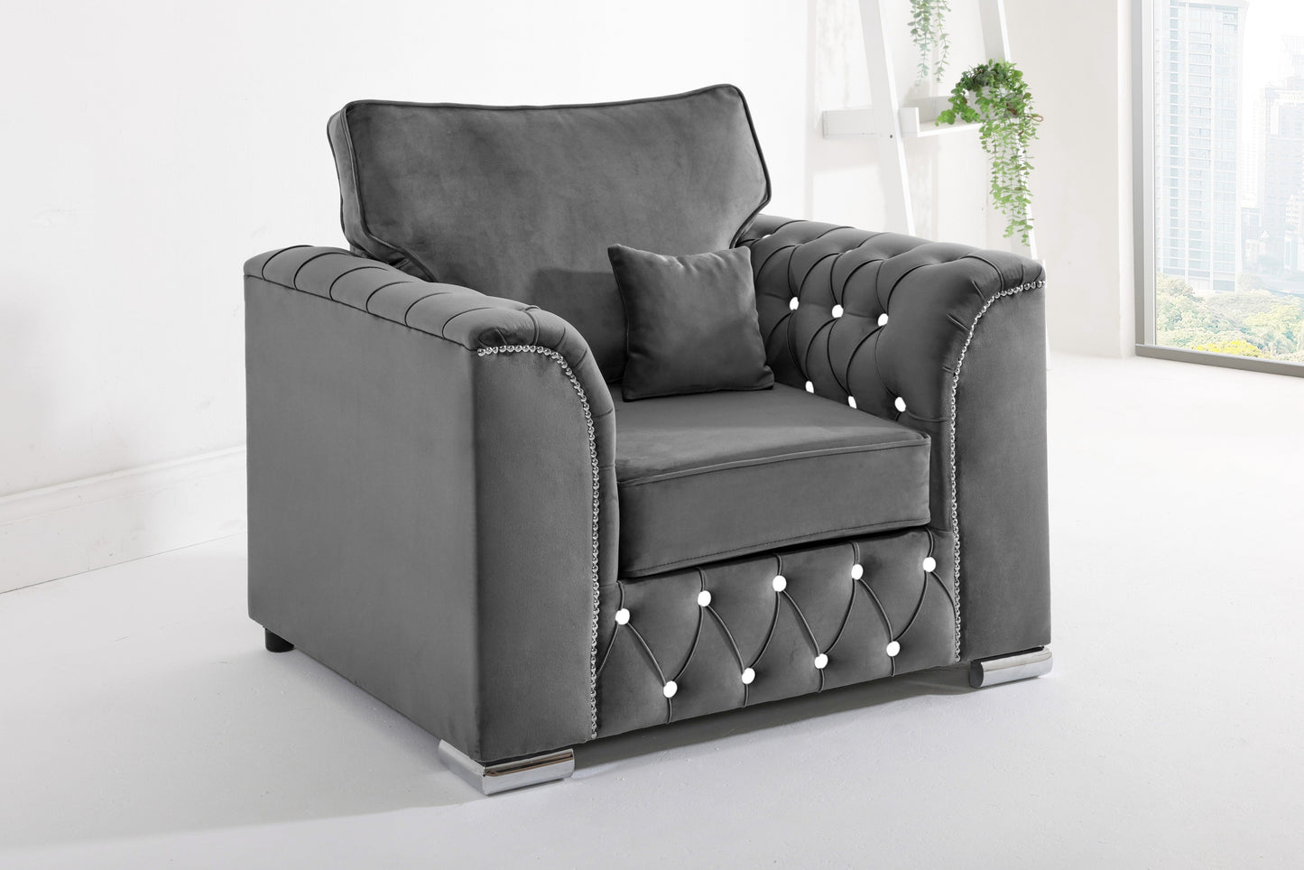 Santoro Corner Fullback - 2c2 + Diamonds+ Bolster / Buttoned Cushions - Sofa Scape UK