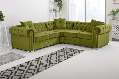 Novara Chesterfield Corner +Exctra Cushion