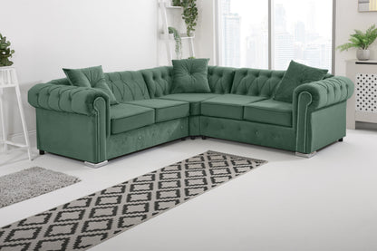 Novara Chesterfield Corner +Exctra Cushion