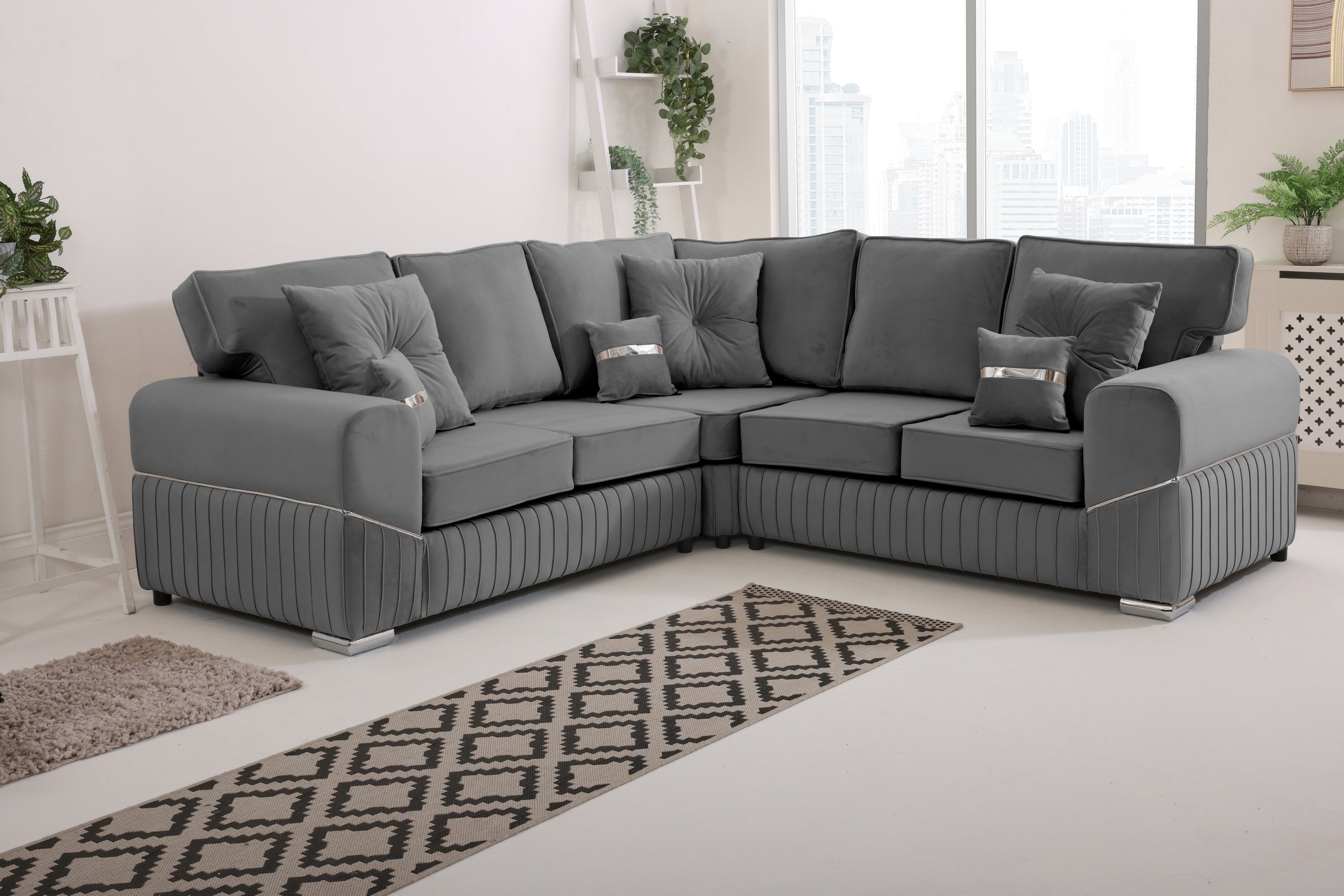 Vivaro Corner 2c2 Fullback + Extra cushions - Plush Velvet - Sofa Scape UK