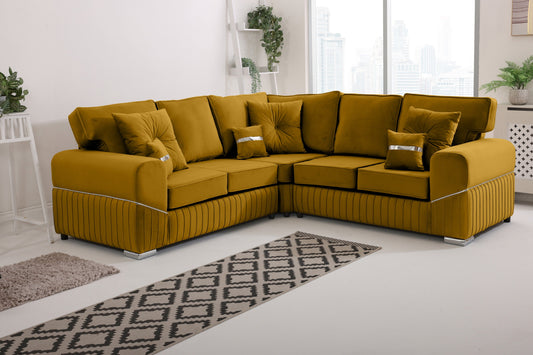 Vivaro Corner 2c2 Fullback + Extra cushions - Plush Velvet