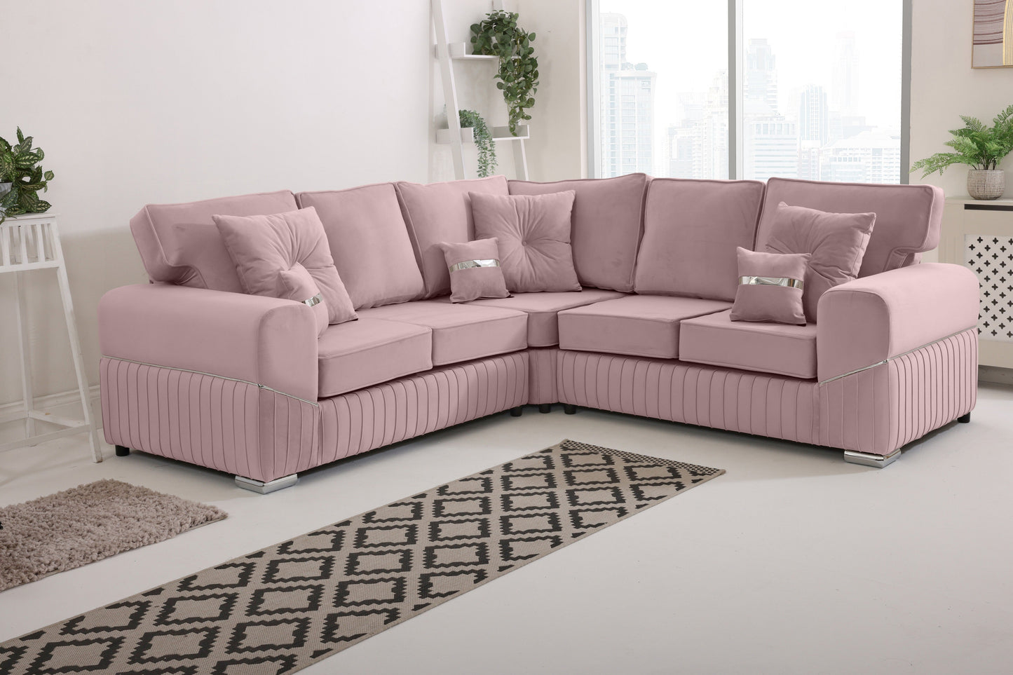 Vivaro Corner 2c2 Fullback + Extra cushions - Plush Velvet