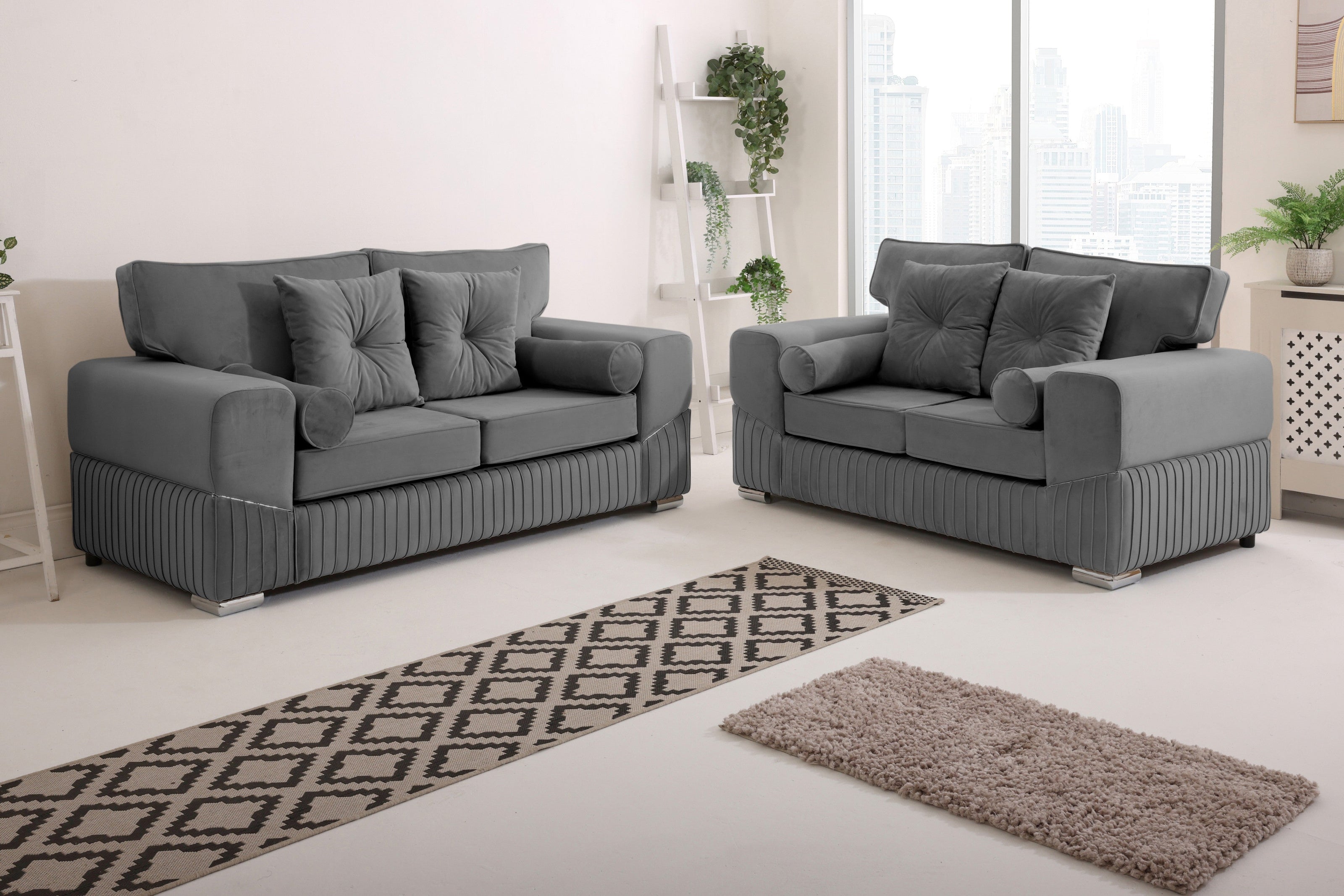 Vivaro 3+2 Fullback + Extra cushions - Plush Velvet - Sofa Scape UK