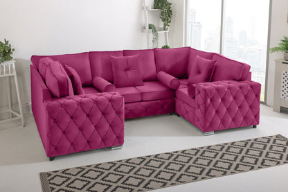 Castro U Shape Sofa  Fullback - Plush Velvet