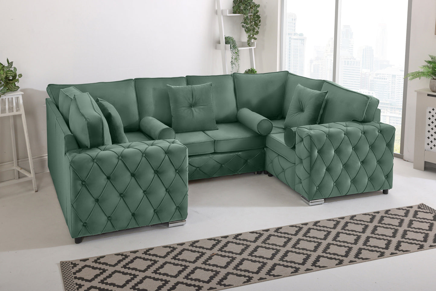 Castro U Shape Sofa  Fullback - Plush Velvet