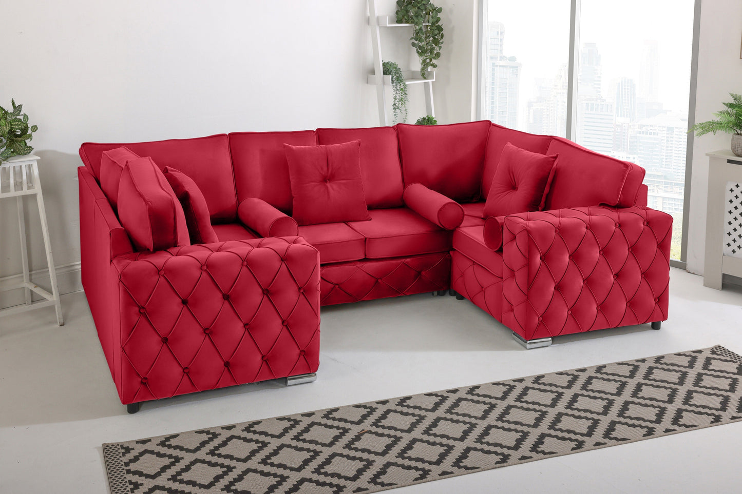 Castro U Shape Sofa  Fullback - Plush Velvet