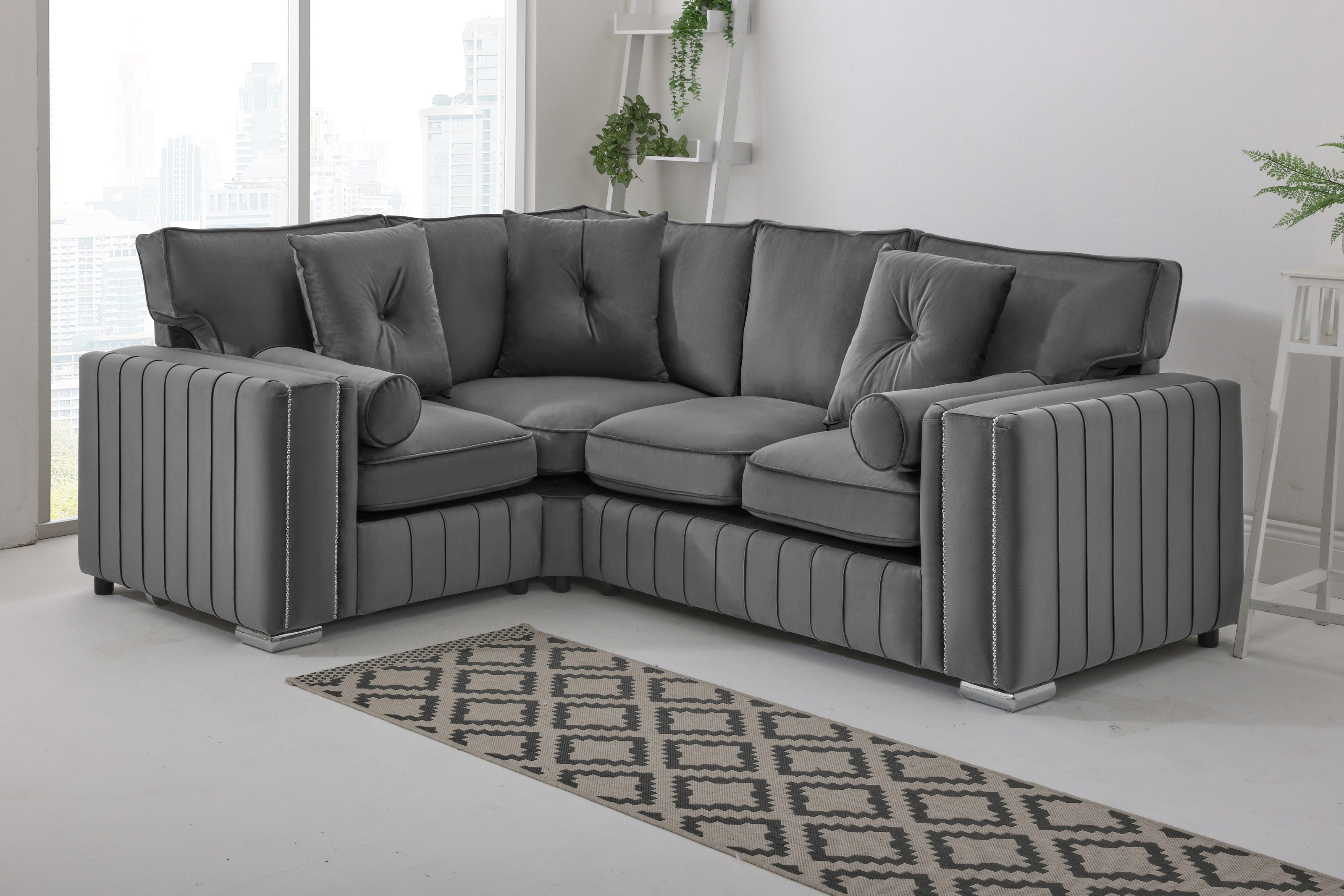 Elara Corner Fullback - 1c2 + Extra Cushions - Sofa Scape UK