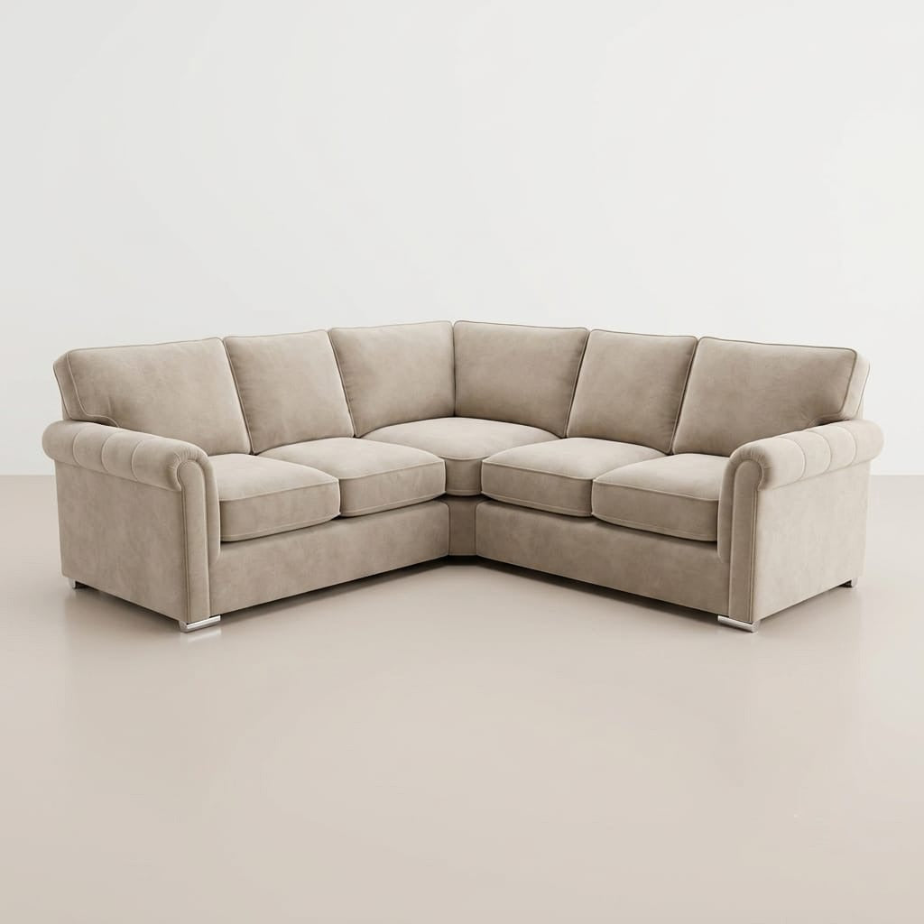 Amalfi Cream Velvet Corner Sofa
