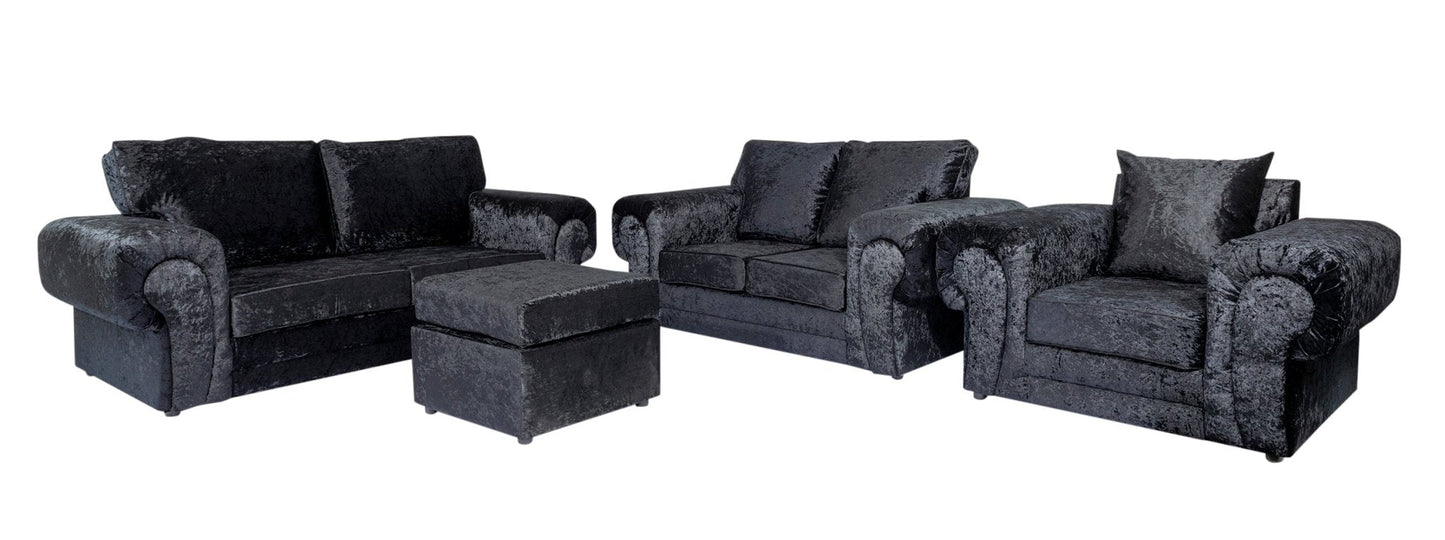 Black Verona Crushed Velvet - Sofa Scape UK
